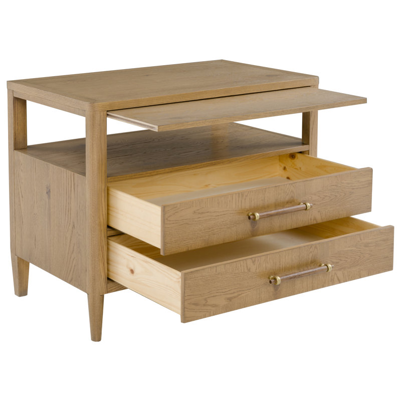 Maxwell 36'' W Solid Wood Nightstand, Sunlit Oak