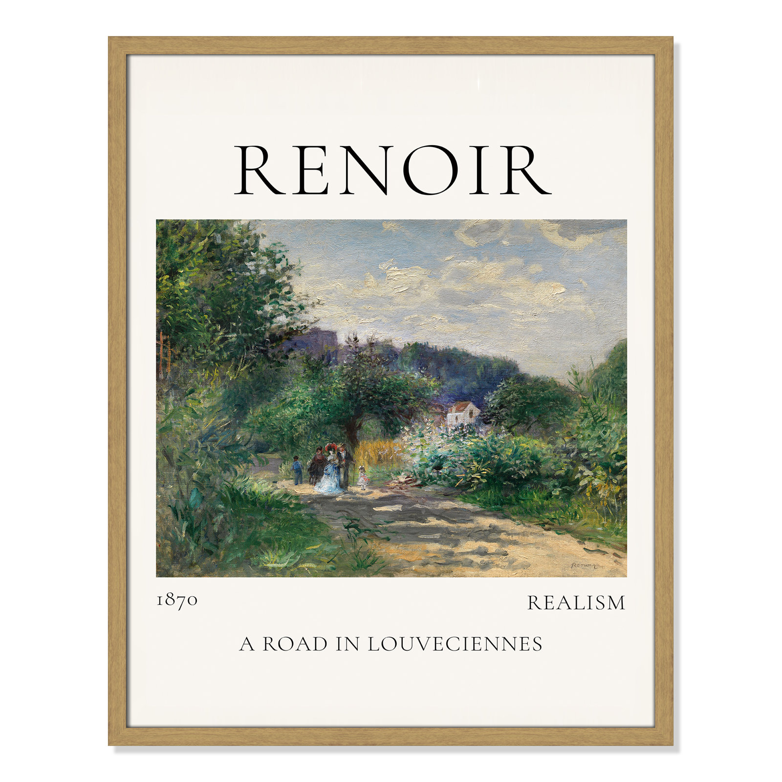Rocchetto "A Road in Louveciennes" Print, Natural Single Picture Frame, No, 29.5" H x 23.5" W x 0.75" D