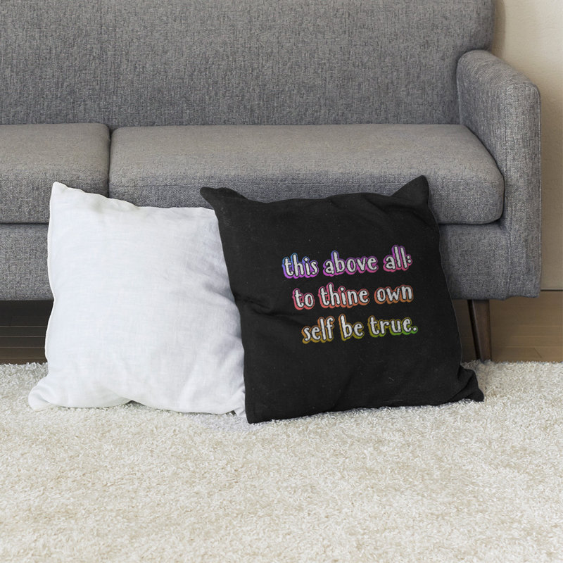 Shakespeare Inspirational Floor Pillow, 36" H x 36" W, Rainbow
