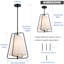 Luminaire suspendu vintage noir avec tissu en lin blanc-316961251