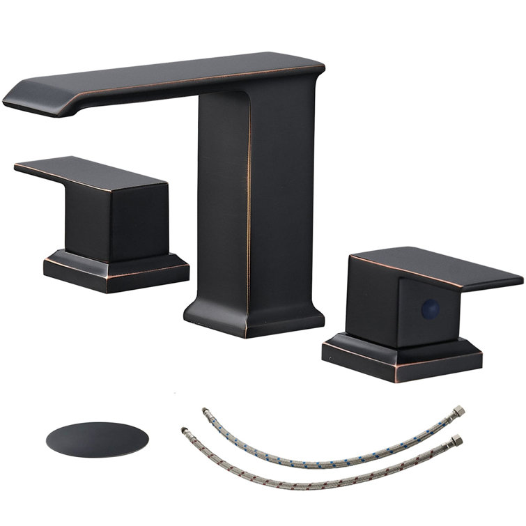 Widespread 2-handle Bathroom Faucet with Drain Assembly