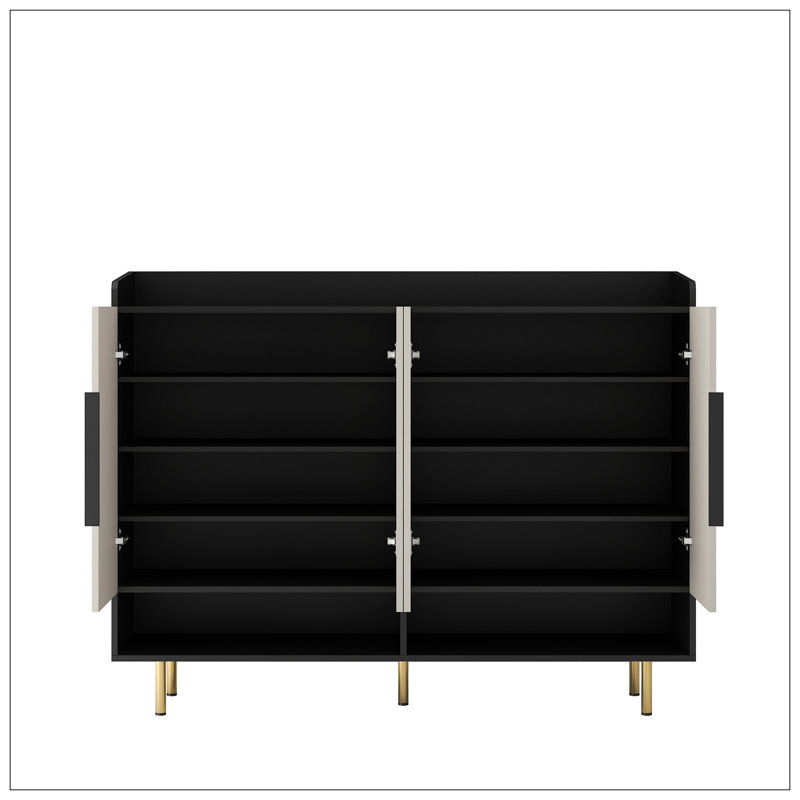 Armoire de rangement en bois, Noir / blanc