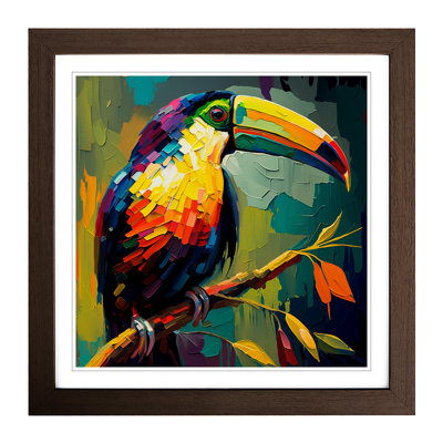 Toucan Palette Knife Painting - Framed Print