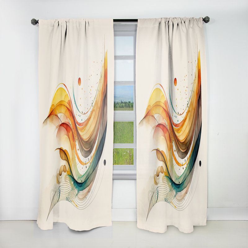 Kathrina - Abstract Velvet Curtain - 1 Panel, 52" W x 84" L