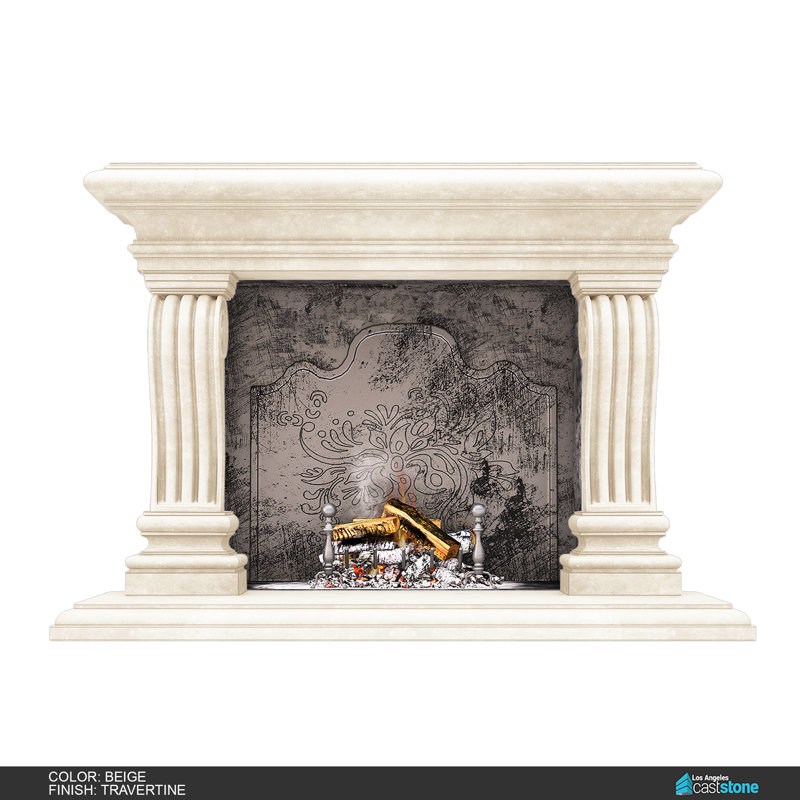 San Lazzaro Fireplace Surround, Travertine Beige