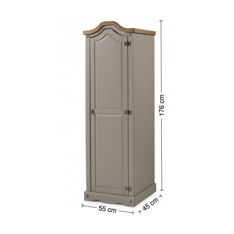 Palmea 1 Door Wardrobe, Grey