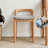 Solid Oak Vanity Stool with Upholstered Seat