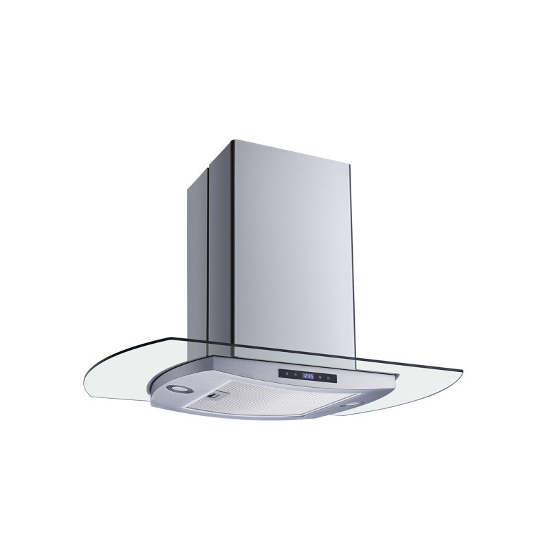 36" 500 CFM Convertible Island Range Hood in Stainless Steel With Filter Included