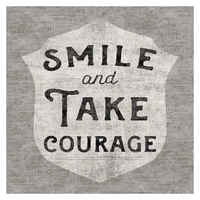 «Take Courage», art textuel, Toile, H 12 po x l 12 po x P 0,75 po