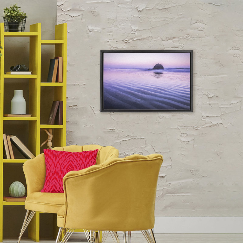 Cadre flottant Tranquil And Still Waters, design par Jon Evan, H 21 po x l 31 po, Cadre flottant noir de jais