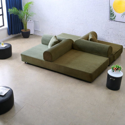 Canapé-lit modulaire à compression, canapé moderne en velours côtelé de 78,8 pouces pour la maison