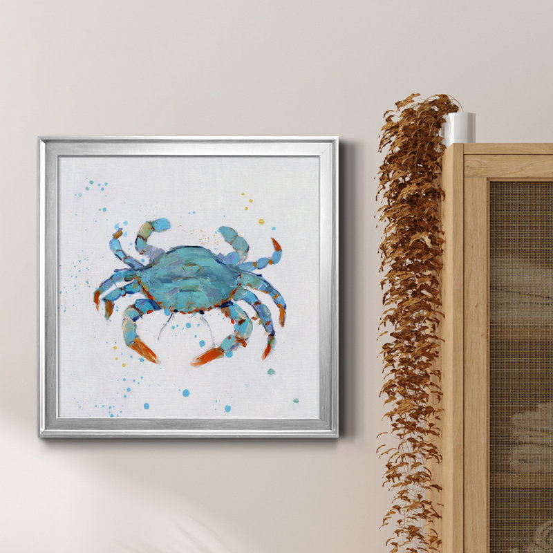 Bulle bleue - Peinture sur toile encadrée, H 22,5 po x l 22,5 po x P 1,5 po, Cadre argenté