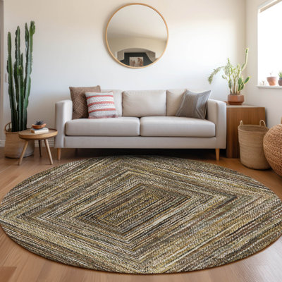 Tapis brun intérieur / extérieur lavable à la machine Xhevrie ACN1725