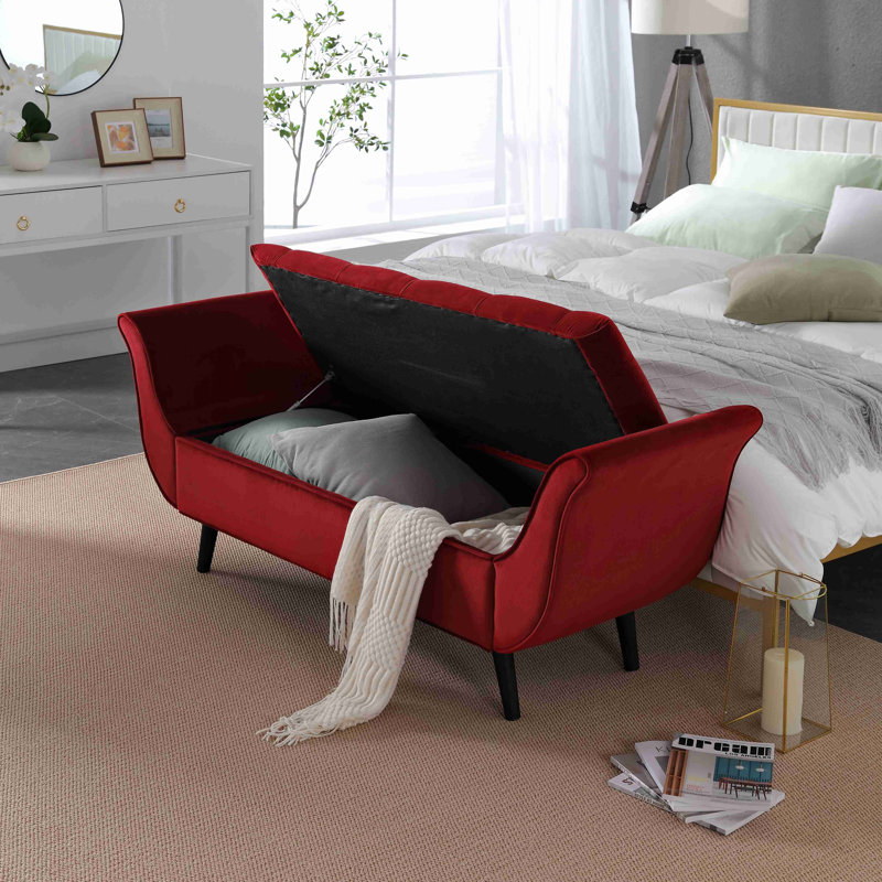 Banc vintage capitonné, repose-pieds rembourré en velours avec design rétro classique, repose-pieds moderne Mid-Century