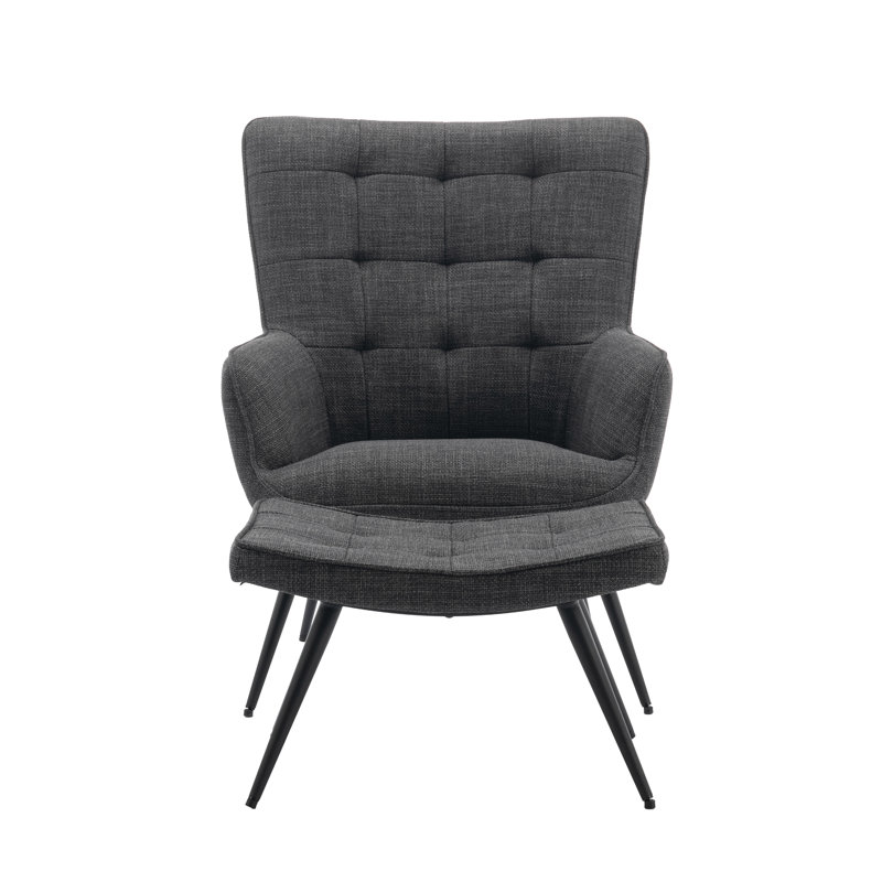 Jessamine Armchair with Footstool, Grey
