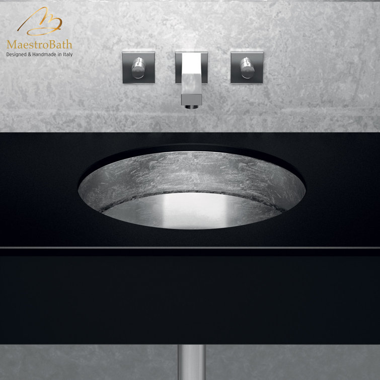 Maestro Bath PER-MLAS-SLL RHO Lux Undermount Modern Bathroom Sink Sink Finish: Silver Leaf