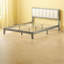 Base de lit plateforme Nordic avec tête de lit tapissier et lattes en bois-159296006