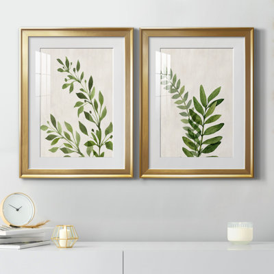 «Botanical Wash I», ensemble de 2 reproductions d'art sur toiles