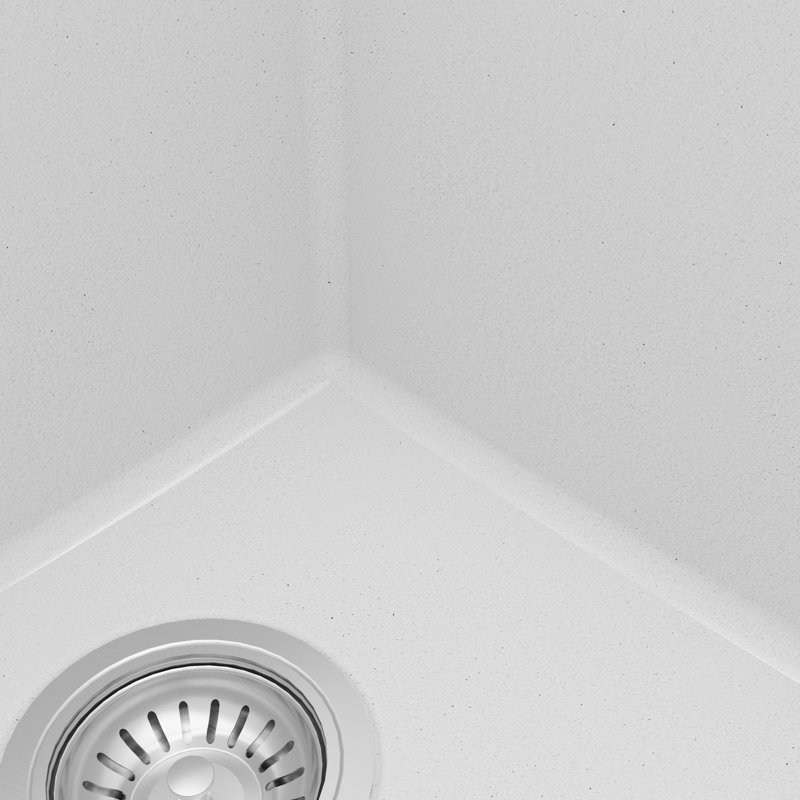 Karran Quartz 32'' X 19-1/2'' Double Bowl 50/50 Undermount Kitchen Sink Kit, White