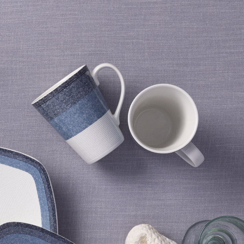 Tasses à poser 12 oz. Noritake, 4, Bleu marine