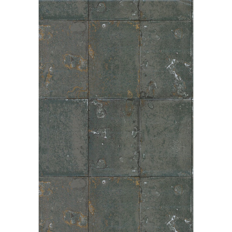 Foundation Antique Mirror Stone Wallpaper Roll, Zinc
