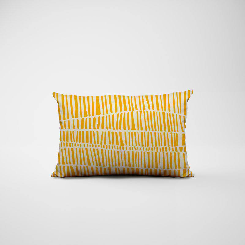 Housse et insert de coussin rectangulaire intérieur / extérieur en mélange de polyester / polyester Ikom, Jaune