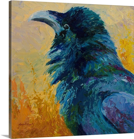 «Siya Raven Study» par Marion Rose, reproduction d'art sur toile tendue, H 35 po x l 35 po x P 1,5 po, Toile tendue