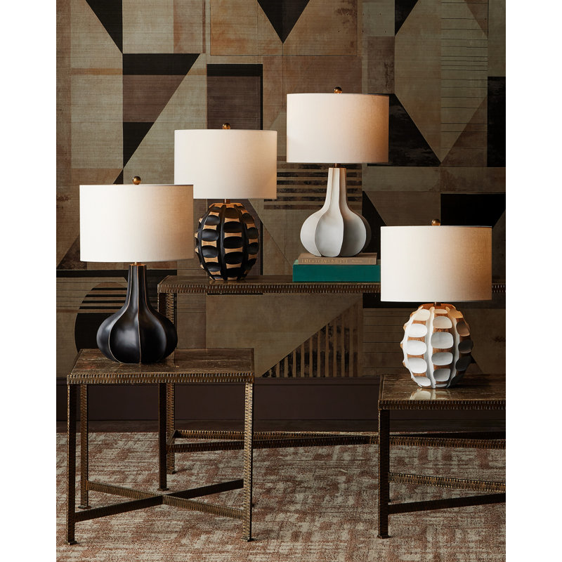 Lampe de table à noix de bétel, Noir