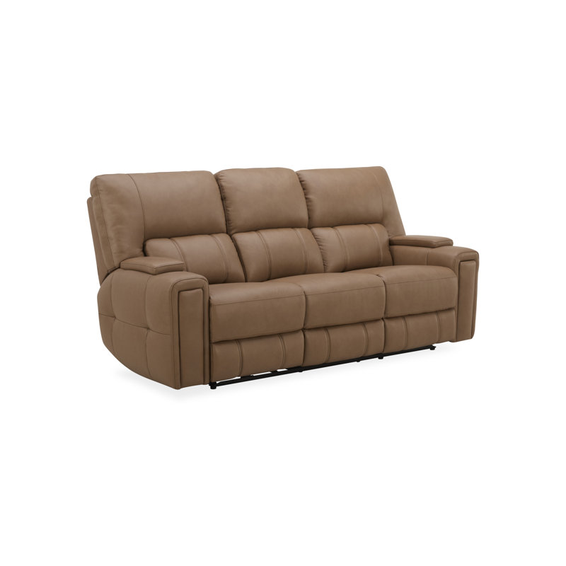 Harrison 91" Triple Power Leather Reclining Soda, Butternut