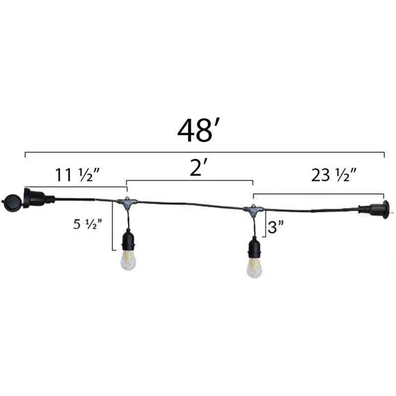Aceves Outdoor 24 - Bulb 48'' Plug-in String Light