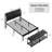 2-Piece Bedroom Set Bed with Bench Faux Leather Metal Full Size Bed Frame With Bookcase Headboard, USB Charging Station, and End of Bed Ottoman-1248438749