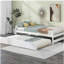 Lit plateforme simple avec lit gigogne simple, blanc