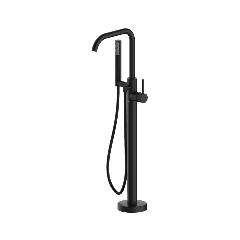 Contento™ Single Handle Floor Mounted Freestanding Tub Filler, Matte Black