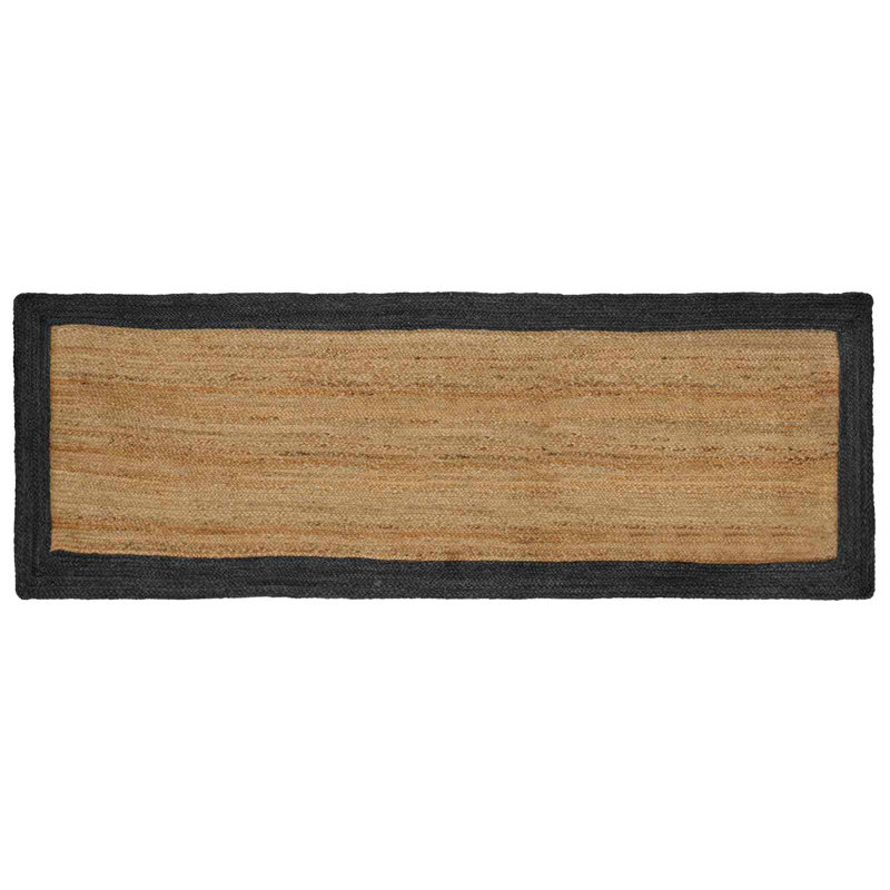 Hand Braided Area Rug, Rectangle 60cm x 110cm, Natural/Grey