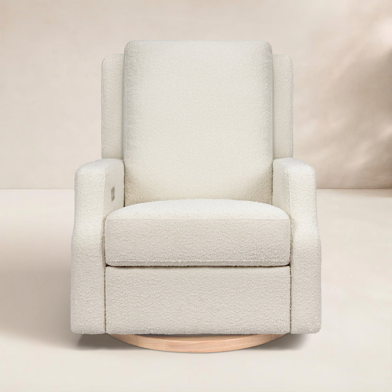 Crewe Electronic Recliner and Swivel Glider in Eco-Performance Fabric, Beige Boucle