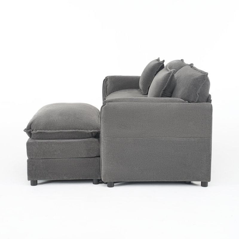 Canapé modulaire Elara, Gris chenille, 33.46" H x 75.59" W x 33.86" D