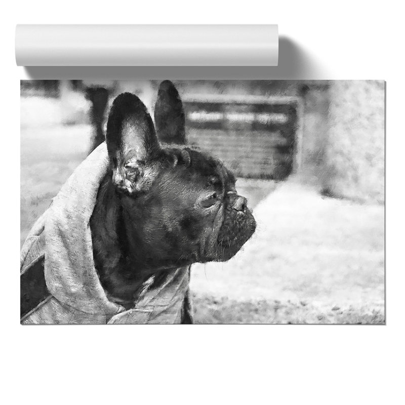 French Bulldog Painting - Frameless Print, 30cm H x 42cm W x 0.1cm D