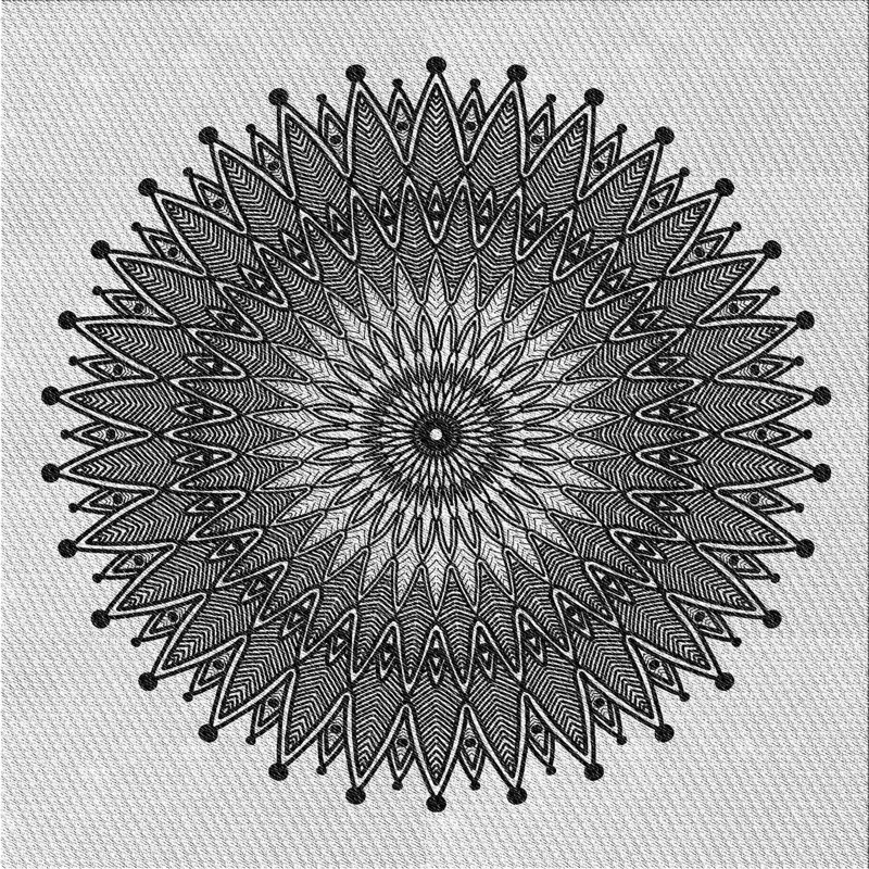 Laine tissée à la main et polyester noir/gris Tapis décoratif, Carré 8 pi