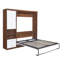 Lit escamotable double pleine grandeur blanc avec armoire intégrée - Conception peu encombrante-161092365