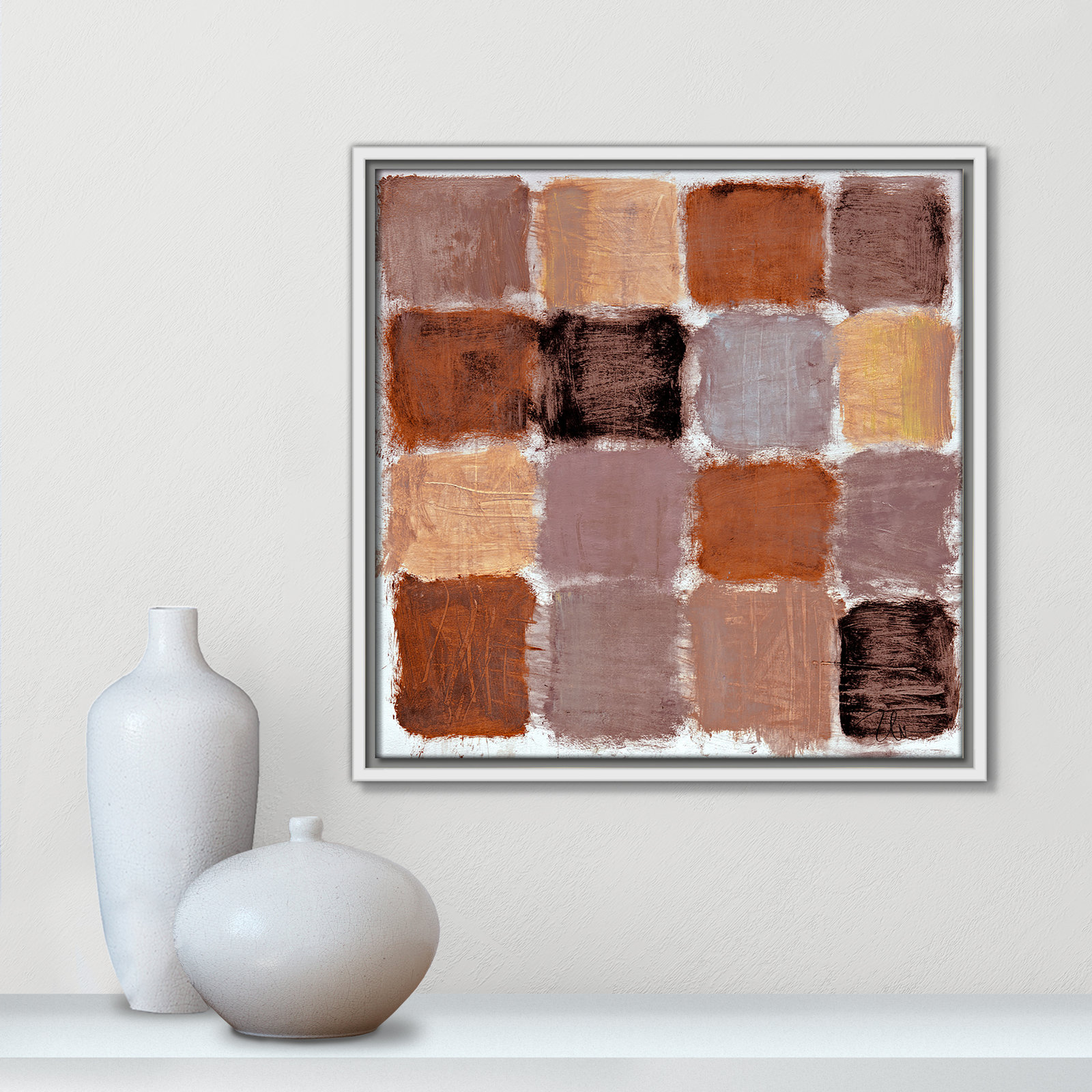 Powder Room Spice Reflections Print by , 17.5" H x 17.5" W, White