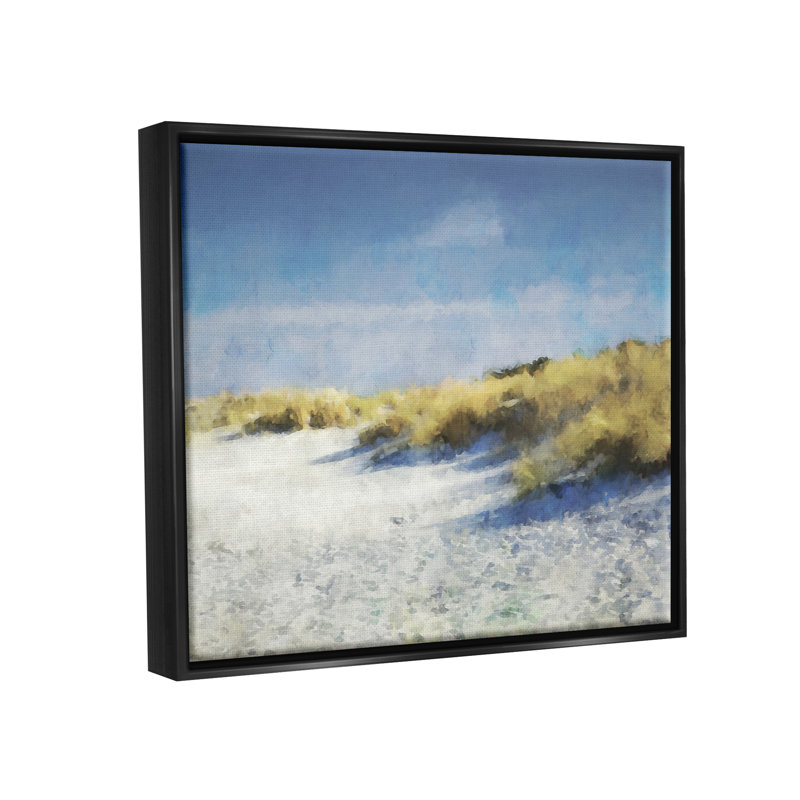 «Beach Reeds» par Kim Curationa, Cadre flottant noir de jais, H 17 po x l 21 po x P 1,7 po