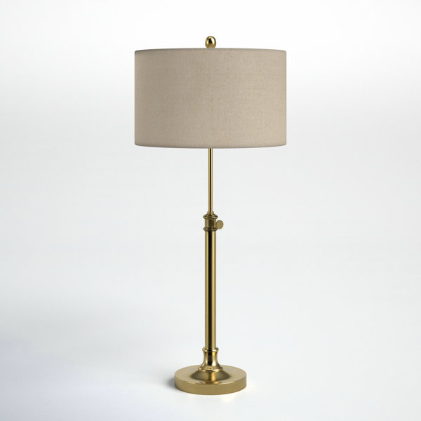 Substantial pair of gilded brass adjustable floor lamps