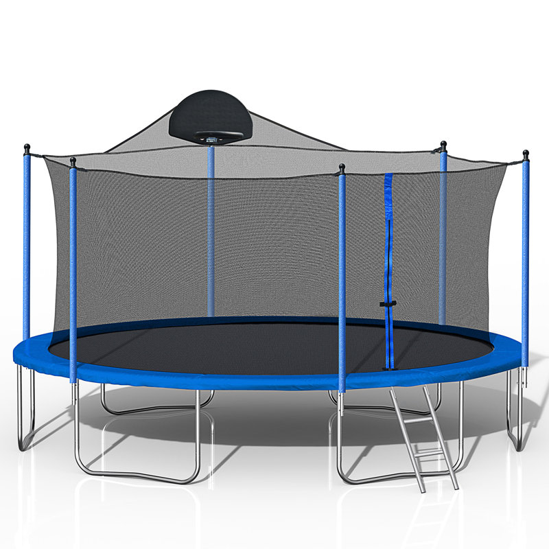 Trampoline ovale pliable pour tout-petits de 14 pi avec guidon Ceballos