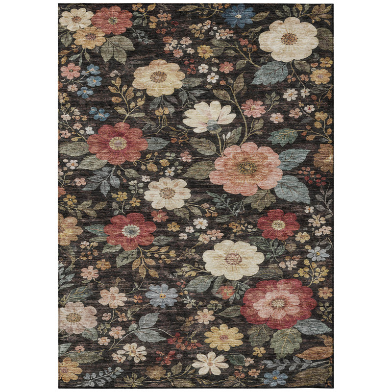 Machine Washable Indoor/Outdoor Chantille ACN2942 Floral Rug, 10' x 14'