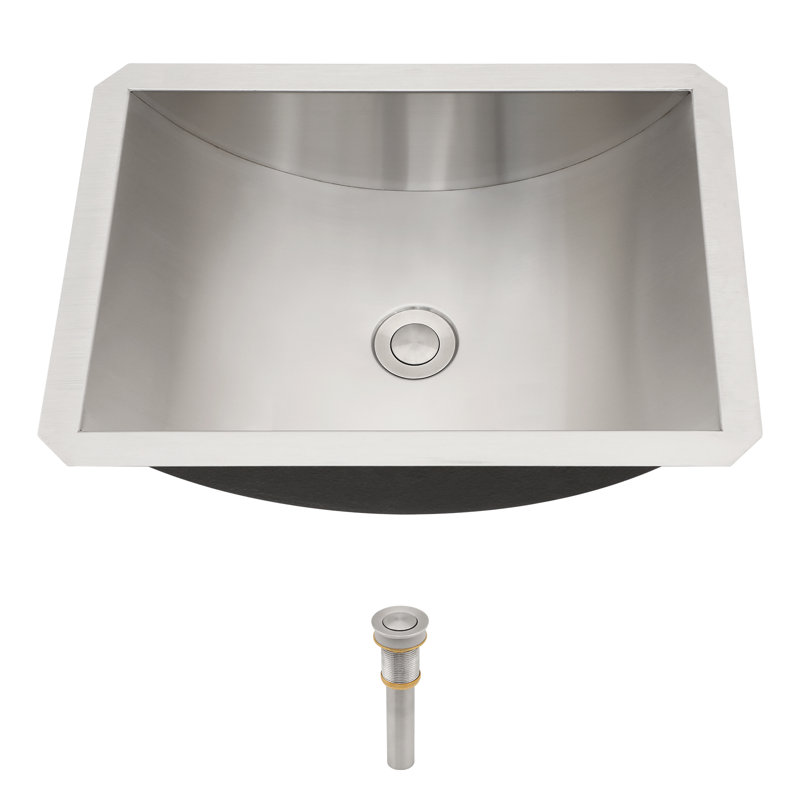 Lavabo de salle de bain rectangulaire en acier inoxydable L 18 po x l 13 po Sarlai