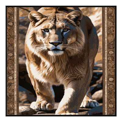 Washable Mountain Lion Big Cats Area Rug