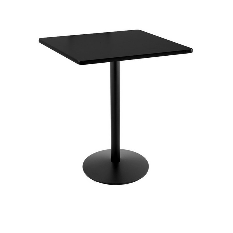 Bar Height Pedestal Table, 30" x 30", Black