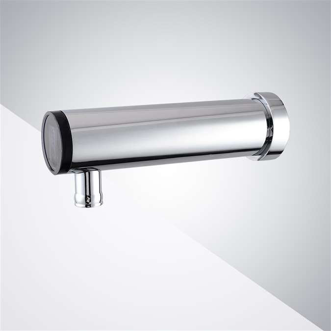 Robinet pour salle de bain à capteur mural sans contact à fixation mains libres en acier inoxydable