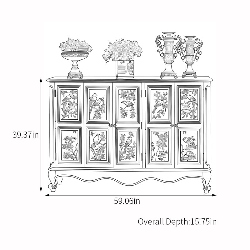 Buffet décoratif d'art, Brun