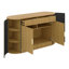 55.1" Sideboard Buffet Cabinet, Curved Storage Cabinet With 2 Doors & 2 Drawers, Curved Side Door & 3-Tier Shelves-1113293643